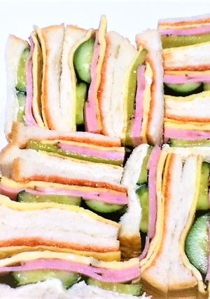 サンドイッチ　胡瓜×ハム×薄焼き玉子-レシピのメイン写真