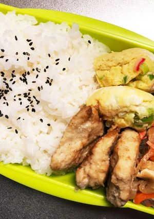 旦那弁当247♡鶏むねマヨ醤油焼き弁当!-レシピのメイン写真