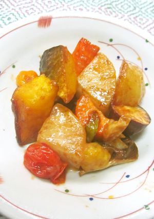 ❖素揚げ野菜達のオーロラウスター炒め❖-レシピのメイン写真