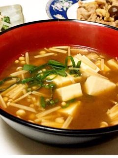 エノキ茸と豆腐のお味噌汁-レシピのメイン写真