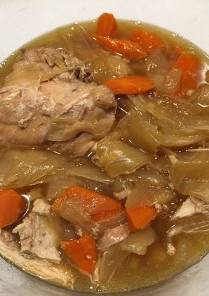 鳥もも肉と玉ねぎ　炊飯器　調味料３つだけ-レシピのメイン写真