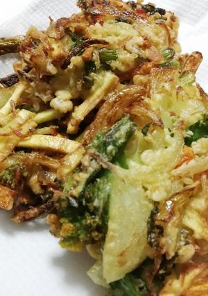 菜の花をおいしく食べるかき揚げ-レシピのメイン写真