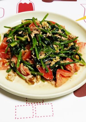 ほうれん草とトマトの炒めサラダ-レシピのメイン写真