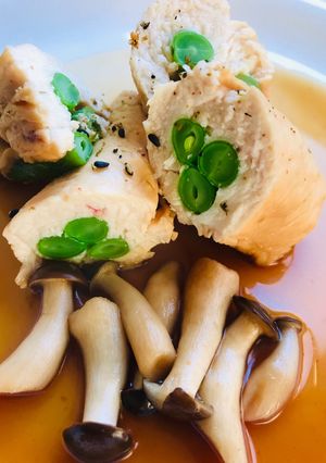 鶏むね肉甘辛山椒風味のインゲン巻き-レシピのメイン写真