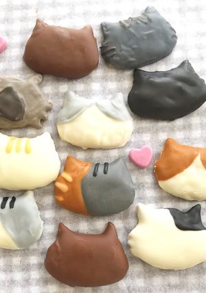 バレンタイン チョコペンで猫模様クッキー-レシピのメイン写真