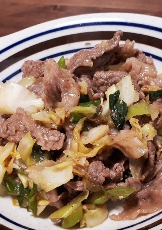 牛肉とキャベツと長ネギのみそダレ炒め-レシピのメイン写真