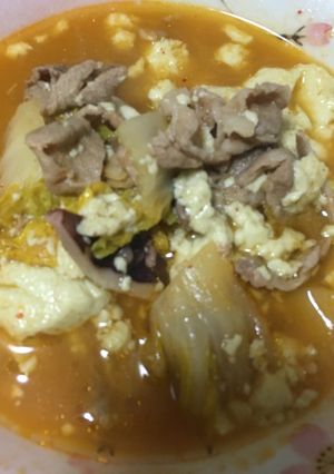 鍋の残り物とキムチの素でスンドゥブチゲ-レシピのメイン写真