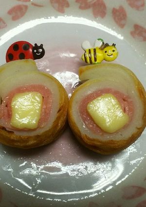 お弁当に!竹輪のクルクル巻ベーコンチーズ-レシピのメイン写真