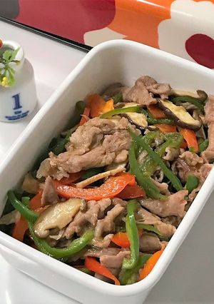 肩ロースとパプリカのレンチン♬-レシピのメイン写真