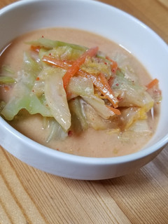 残り野菜Wキムチ豆乳❀食べる味噌スープ-レシピのメイン写真