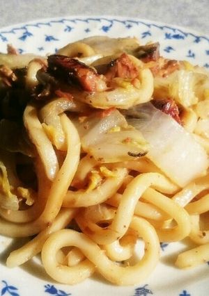 簡単❗サバ缶(味噌)と白菜の焼きうどん-レシピのメイン写真