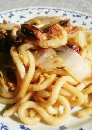 簡単❗サバ缶(味噌)と白菜の焼きうどん-レシピのメイン写真