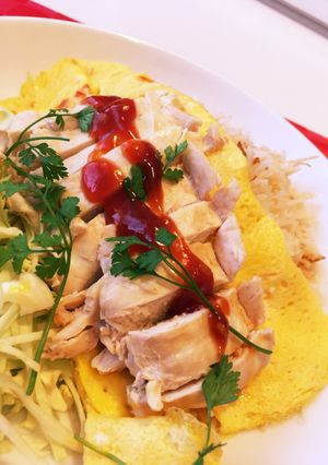 炊飯器でエスニックオムライス☆海南鶏飯風-レシピのメイン写真