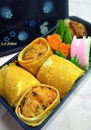 お弁当にお手軽人気のオムニギリ-レシピのメイン写真