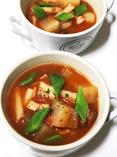 時短♡コロコロ大根と金時豆のトマトスープ-レシピのメイン写真
