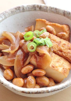 大豆と新玉ねぎと厚揚げのバター醤油炒め-レシピのメイン写真