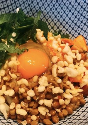 納豆とキムチの爆弾混ぜうどん！-レシピのメイン写真