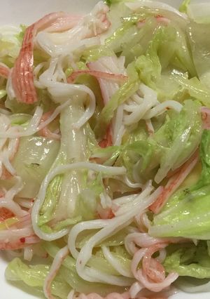 簡単!美味!白菜とカニカマの炒めサラダ-レシピのメイン写真
