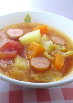 ミネストローネ(昆布だし)　給食-レシピのメイン写真
