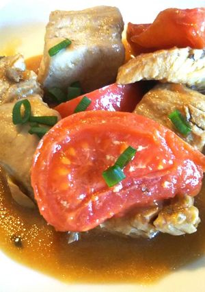 インフル予防に簡単マグロのアラとトマト煮-レシピのメイン写真