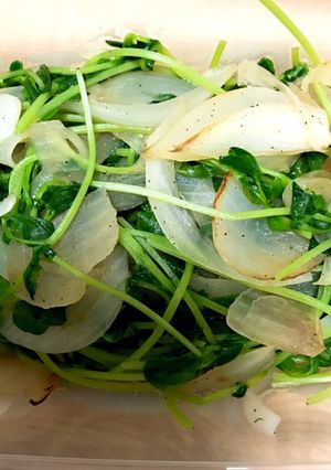 たまねぎと豆苗の炒め物（塩コショウ味）-レシピのメイン写真