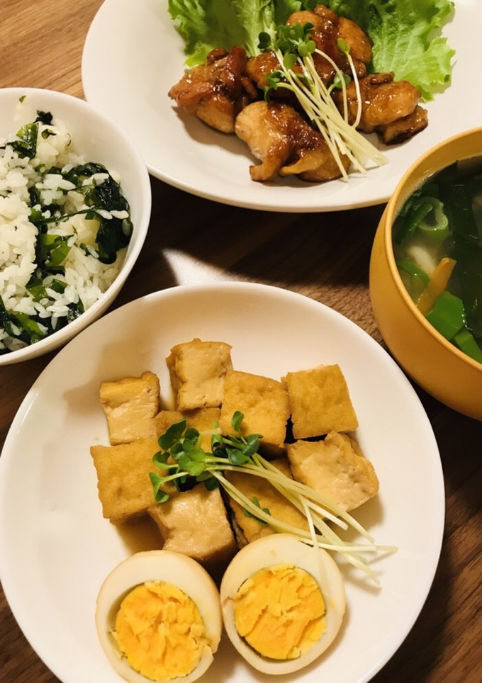 簡単らくちん厚揚げとゆで卵の煮物-レシピのメイン写真
