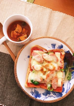 チーズたっぷりピザトースト!-レシピのメイン写真