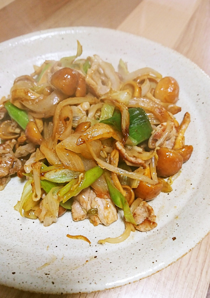 超簡単♡なめこと豚肉の炒め物-レシピのメイン写真