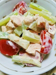 ブロッコリーの茎とミニトマトのツナサラダ-レシピのメイン写真