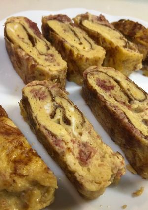 コンビーフマヨで美味しいふわふわ卵焼き-レシピのメイン写真