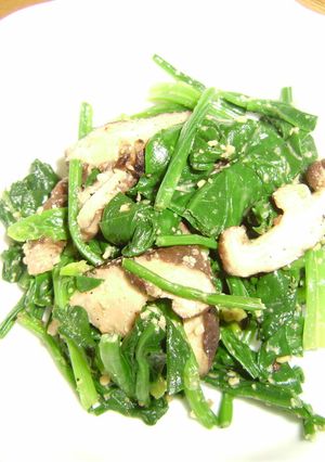 ほうれんそうと椎茸のゴマ和えマヨ風味-レシピのメイン写真