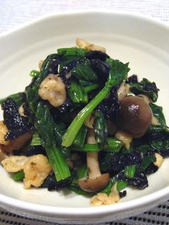 ほうれん草ときのこの梅しそポン酢和え-レシピのメイン写真