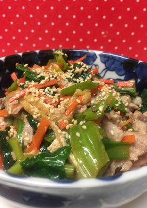 小松菜と豚肉の煮浸し-レシピのメイン写真