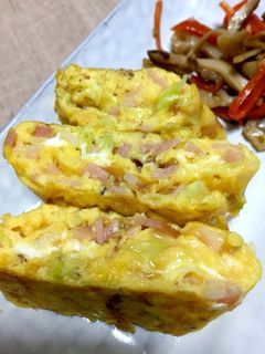 キャベツとベーコン入り卵焼き-レシピのメイン写真
