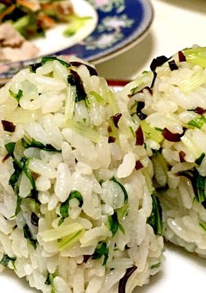 水菜と塩昆布のおにぎり-レシピのメイン写真