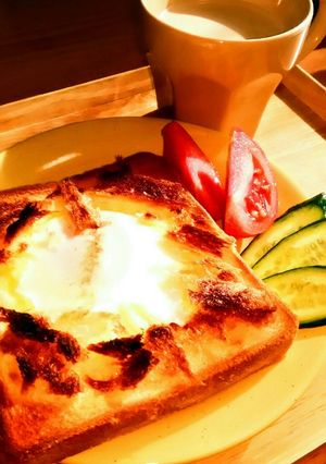 朝はこれ！目玉焼きトースト♪-レシピのメイン写真