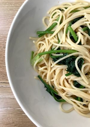 めんたいチューブでほうれん草パスタ-レシピのメイン写真