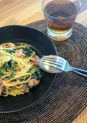 超簡単！ほうれん草の濃厚クリームパスタ-レシピのメイン写真