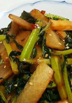 大根と大根の葉の胡麻油炒め-レシピのメイン写真