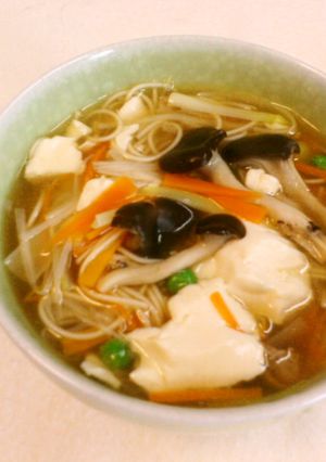 お鍋1つで　きのこdeでけんちん風温麺-レシピのメイン写真