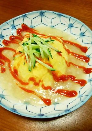 食感楽しい山芋♪とろろあんかけオムライス-レシピのメイン写真
