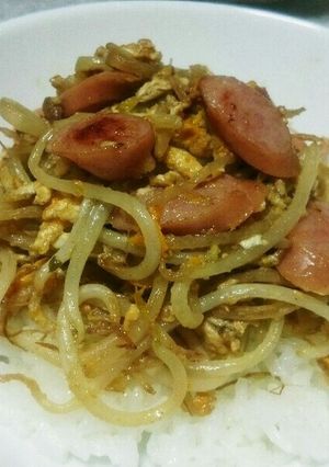 節約❗ウインナーもやし炒めの卵丼♪♪♪-レシピのメイン写真