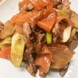 牛肉とにんじんのしょうが炒め