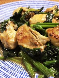 牡蠣とほうれん草のバター醤油炒め-レシピのメイン写真