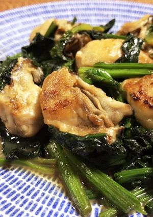 牡蠣とほうれん草のバター醤油炒め-レシピのメイン写真