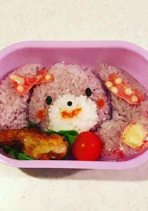 キャラ弁、ぼんぼんりぼんちゃん弁当。-レシピのメイン写真