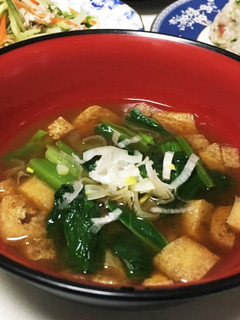 小松菜と油揚げのお味噌汁-レシピのメイン写真