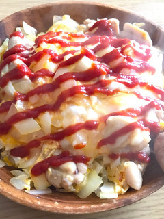 フライパン1つで簡単、親子オム丼-レシピのメイン写真