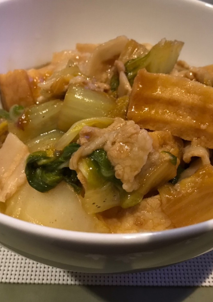 簡単白菜と豚バラと厚揚げのあんかけ丼-レシピのメイン写真