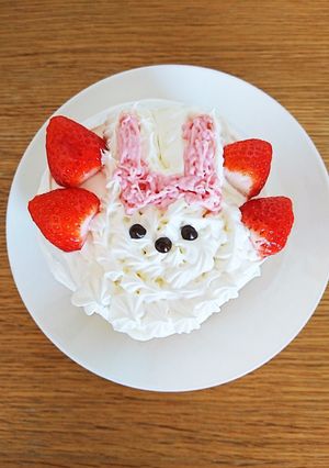 ☆うさぎショートケーキ☆-レシピのメイン写真